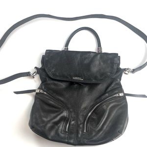 B.MAKOWSKY BLACK LEATHER HOBO BAG
